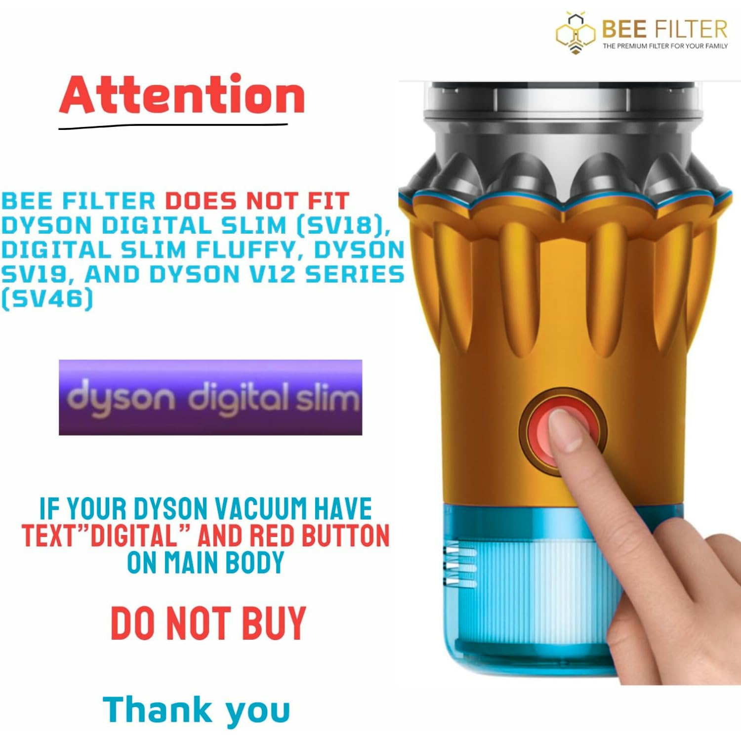 Dyson V15 Filter, 2-Pack Premium True HEPA Replacement Filters Compatible with Dyson V15 Detect, V15 Detect Absolute, V15 Submarine, V15 Detect Filter, V11 Animal Filter, V11 Filter, Part no 970013-02 thumbnail 3