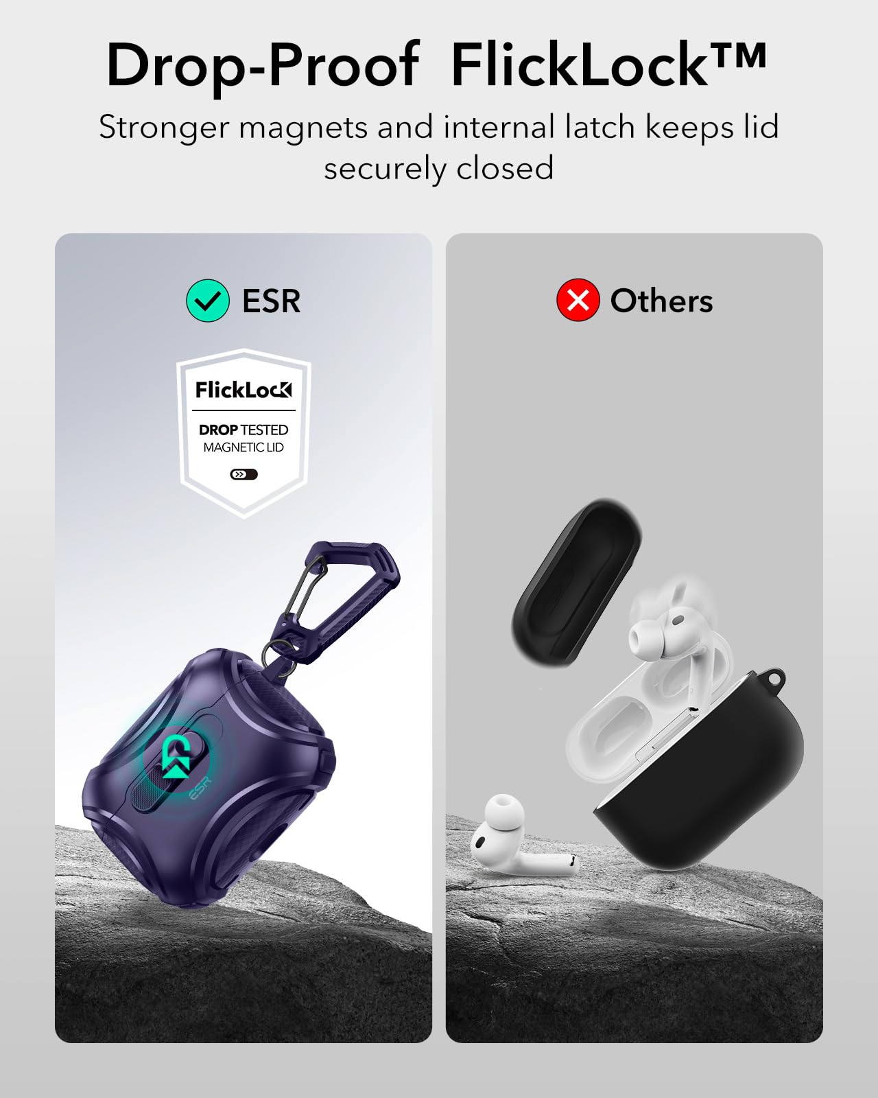 ESR for AirPods Pro 3 Case (2025), Compatible with Airpods Pro 3rd Generation Case (USB-C Cable), Effortless MagSafe, Drop-Proof Lock, Easy Open, Cyber Series, Purple thumbnail 7