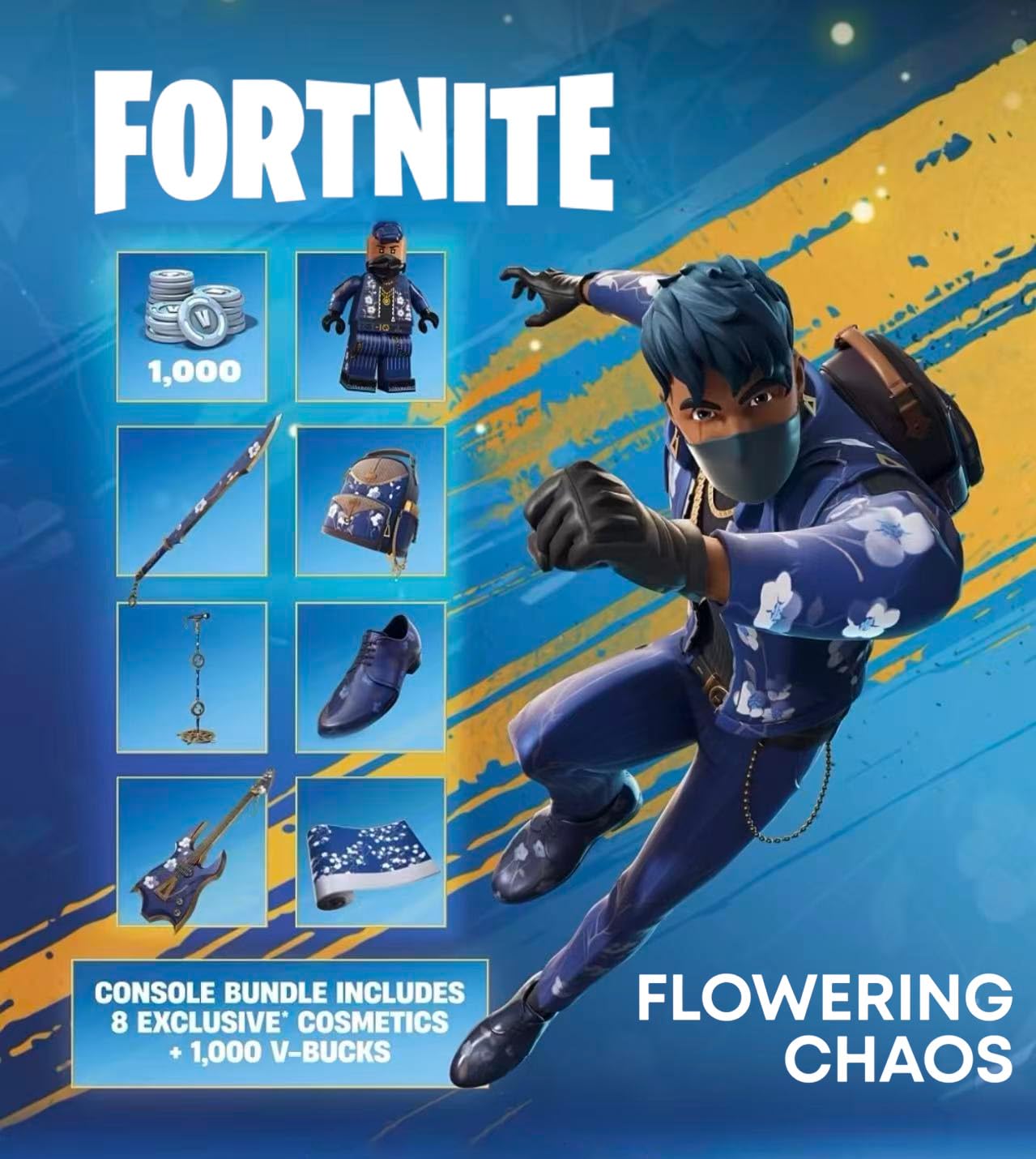PlayStation 5 Slim Digital Edition Fortnite Flowering Chaos Bundle and Mytrix Controller Charger - White, Slim PS5 825GB PCIe SSD Gaming Console thumbnail 3