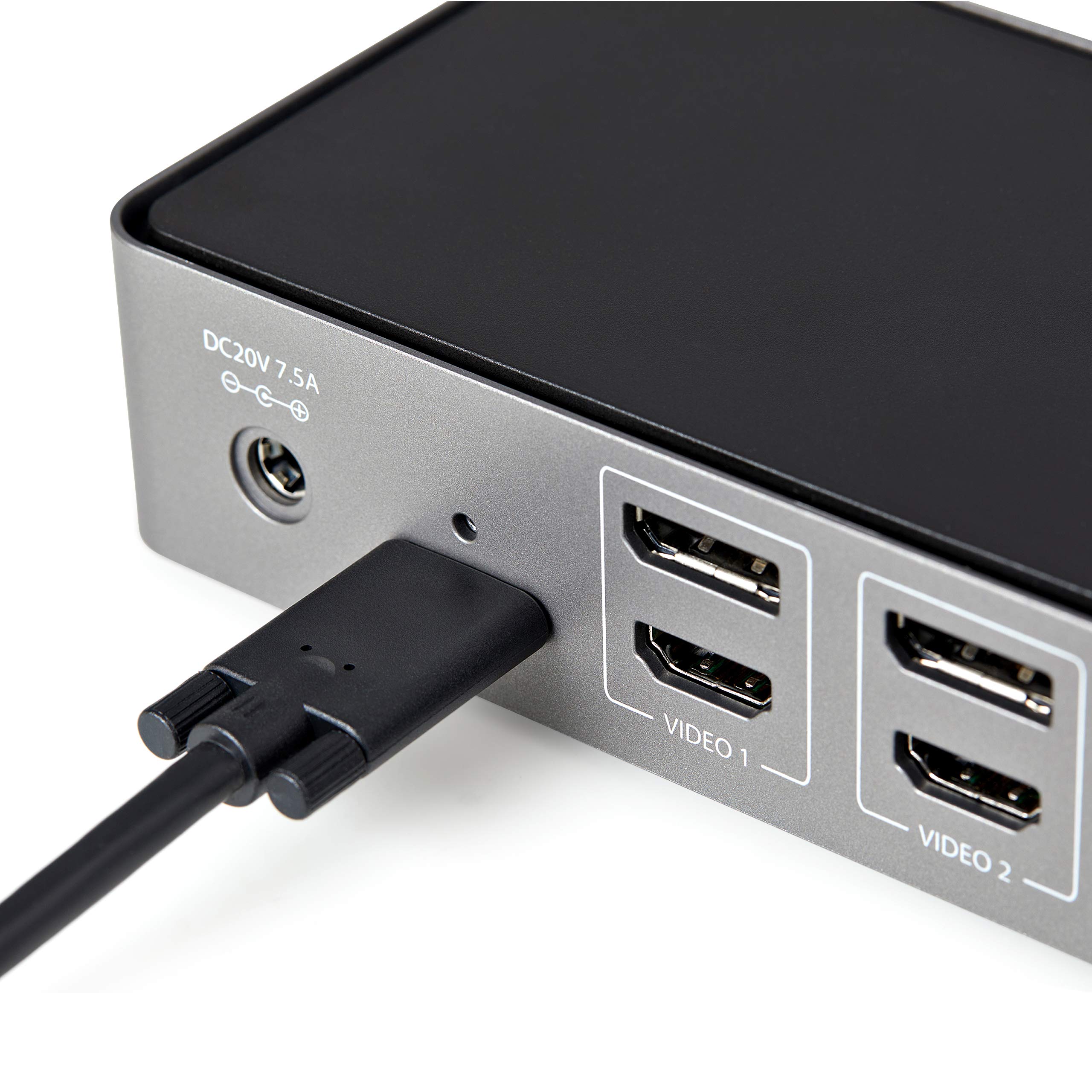 StarTech.com USB-C / USB-A Hybrid Docking Station for MacBook Pro / Air M1 M2 M3 M4 & Windows, Universal Triple 4K 60Hz HDMI DP Dock, Thunderbolt Compatible, 85W Laptop Charging - TAA, Black & Gray thumbnail 7