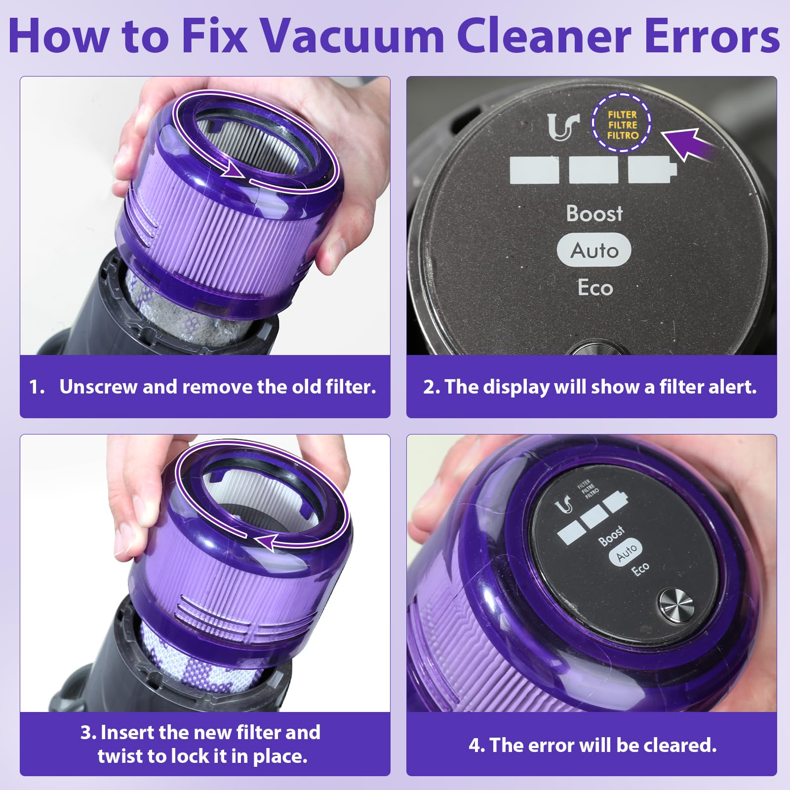 3 Pack Vacuum Filters Replacement Parts Compatible with Dyson V11 Origin V11 Torque Drive V11 Animal V11 Complete V11 Extra V15 Detect V15s Detect Submarine Vacuums, Compare to Part 970013-02 thumbnail 9