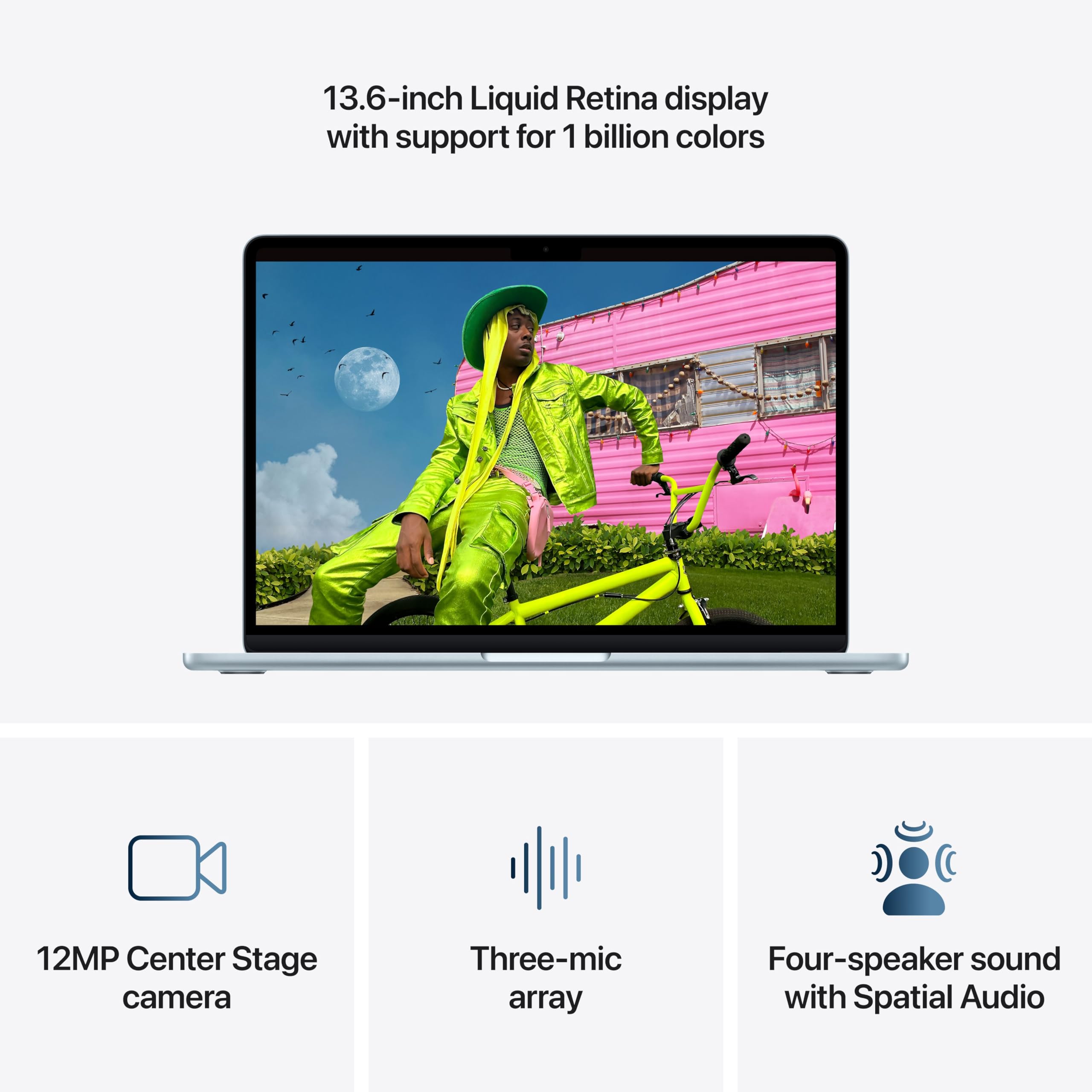 2026 MacBook Air 13-inch Laptop with M5 chip: Built for AI, 13.6-inch Liquid Retina Display, 24GB Unified Memory, 1TB SSD, 12MP Center Stage Camera, Touch ID, Wi-Fi 7; Sky Blue thumbnail 9