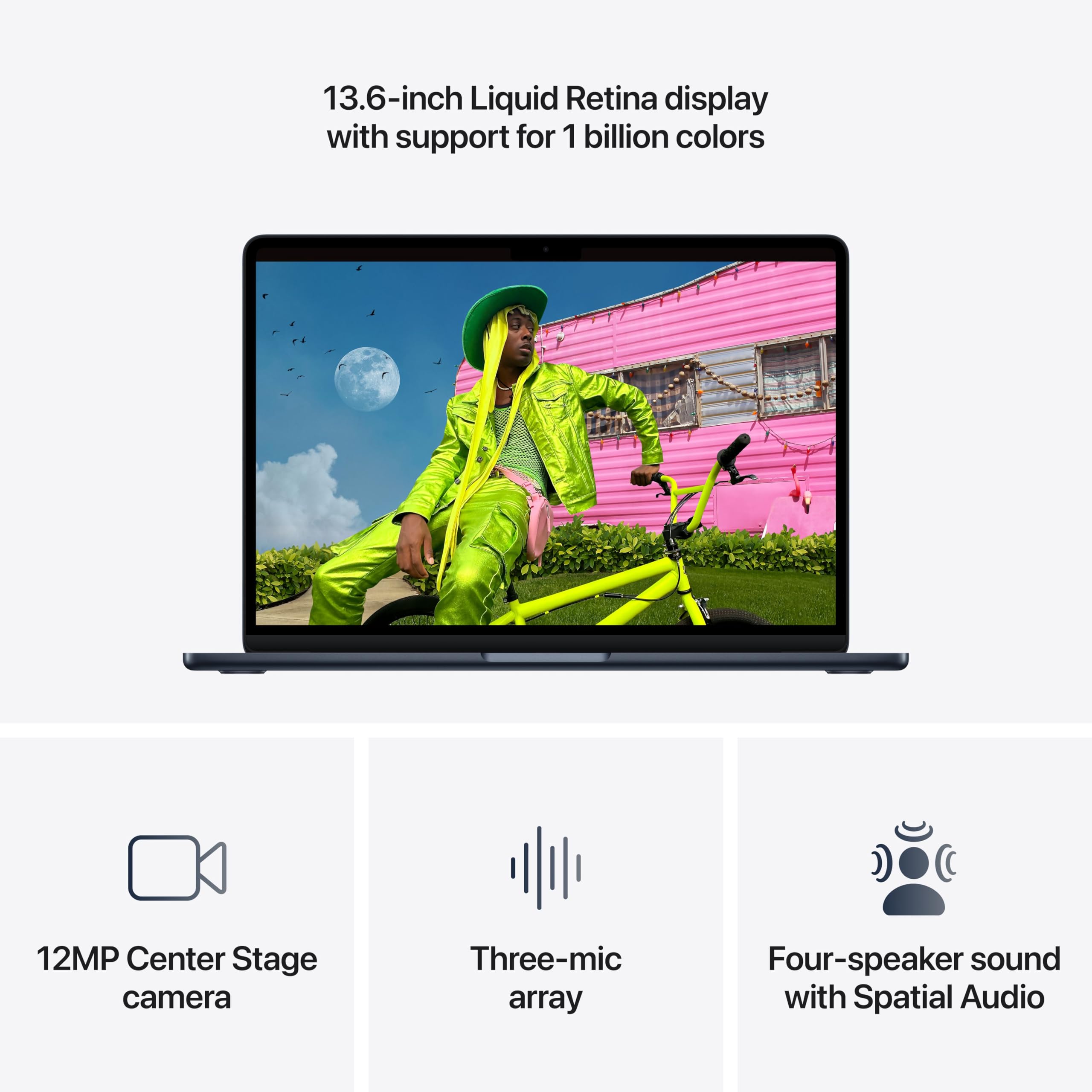 2026 MacBook Air 13-inch Laptop with M5 chip: Built for AI, 13.6-inch Liquid Retina Display, 16GB Unified Memory, 512GB SSD, 12MP Center Stage Camera, Touch ID, Wi-Fi 7; Midnight thumbnail 9