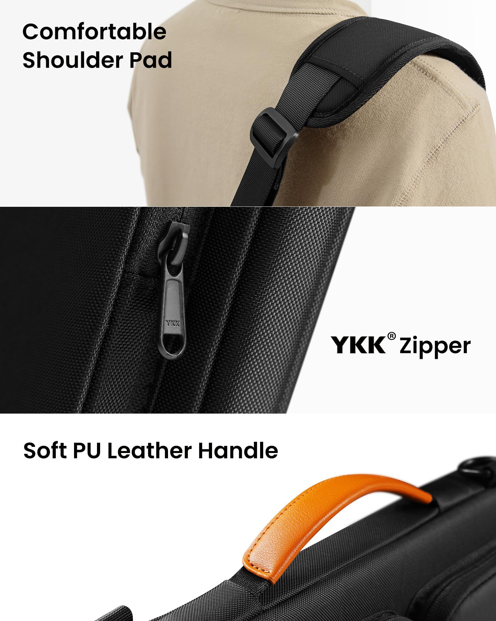 360 Protective Laptop Shoulder Bag for 13 Inch 2026 MacBook Air M5/A3449 M4/A3240, M3/A3113, 2024-2019, MacBook Neo A18 Pro, 13-in Surface Pro 11th AI/10, Water-Resistant Accessory Case thumbnail 17