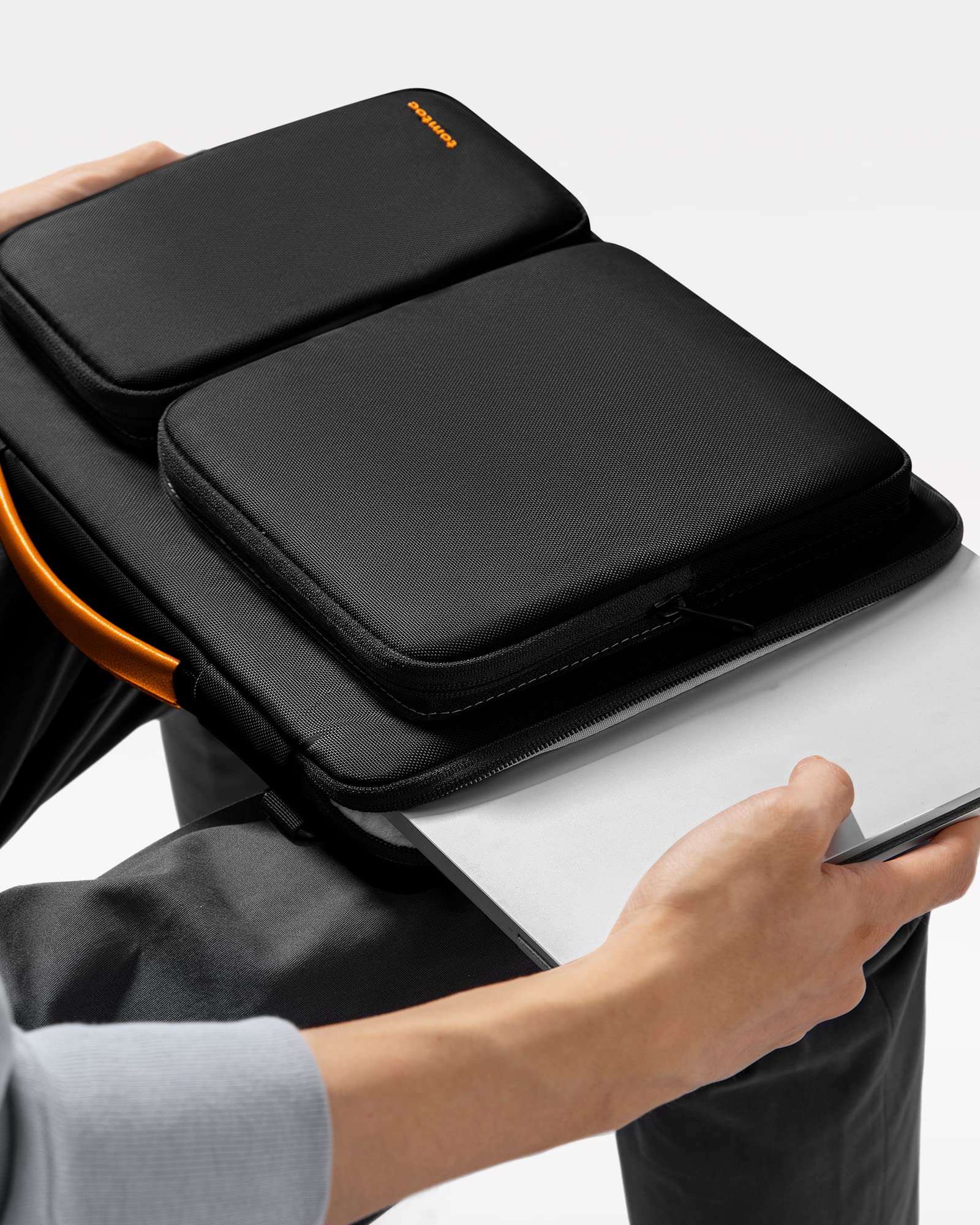 360 Protective Laptop Shoulder Bag for 13 Inch 2026 MacBook Air M5/A3449 M4/A3240, M3/A3113, 2024-2019, MacBook Neo A18 Pro, 13-in Surface Pro 11th AI/10, Water-Resistant Accessory Case thumbnail 3