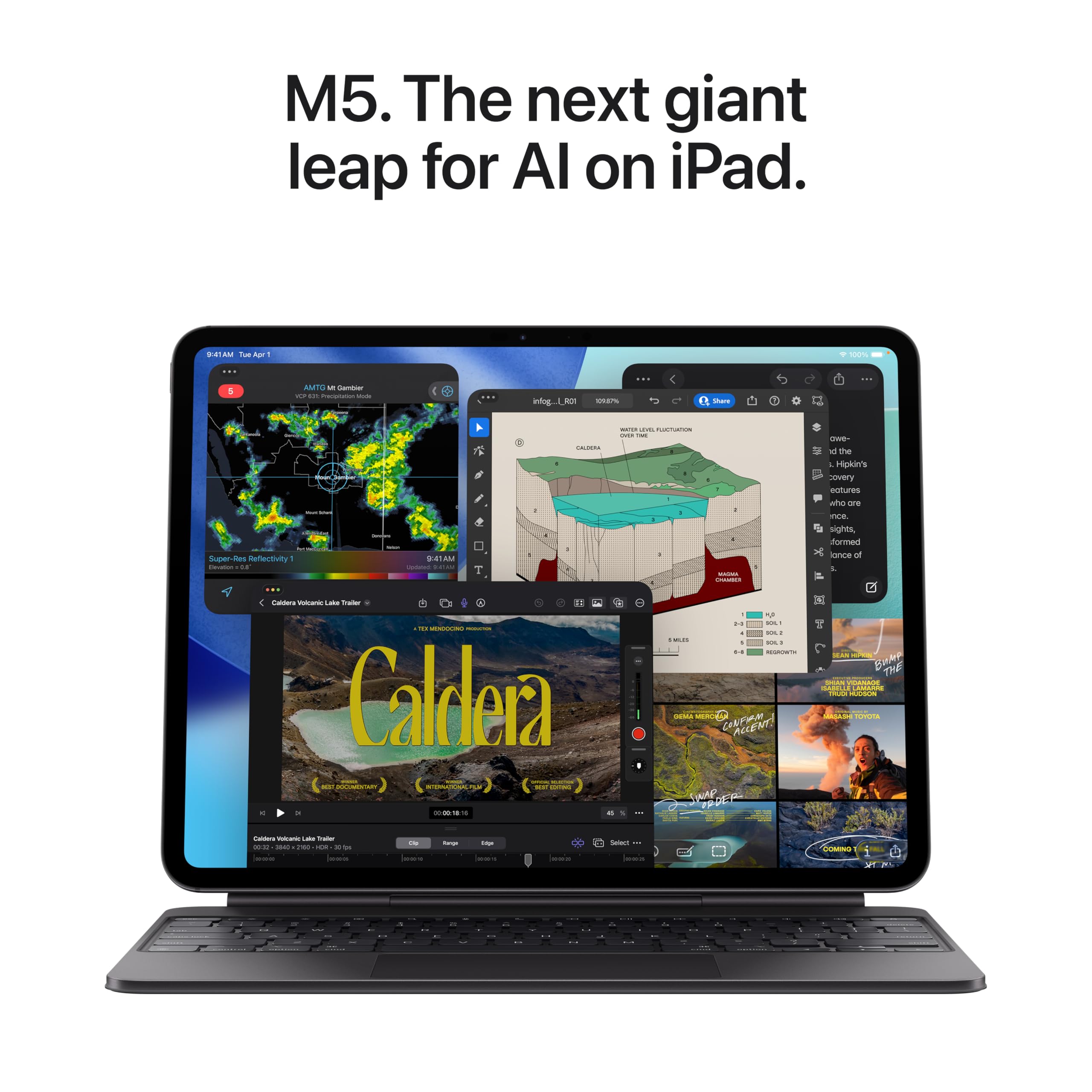 iPad Pro 13-inch (M5): Ultra Retina XDR Display, 256GB, Landscape 12MP Front Camera/12MP Back Camera, LiDAR Scanner, Wi-Fi 7 with Apple N1, Face ID, All-Day Battery Life — Space Black thumbnail 5
