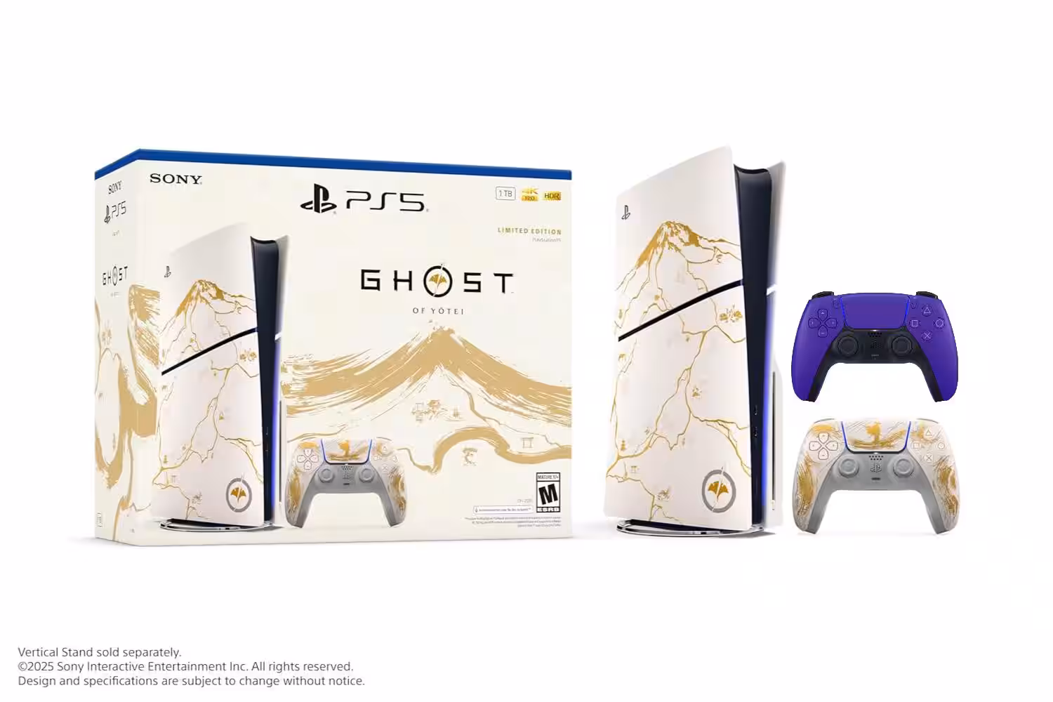 PS5 Slim Ghost of Yotei Limited Edition Bundle w/Purple DualSense Controller